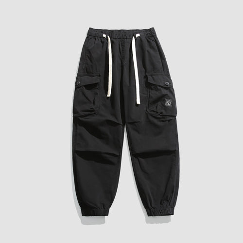 Men's cargo pants with elastic waistband and numerous pockets Amarae