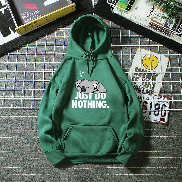 Women's hoodie with playful koala design and motivational lettering Chic & Stil