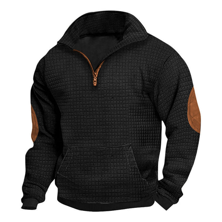 Fleece pullover for men with high collar and practical pockets Lune London