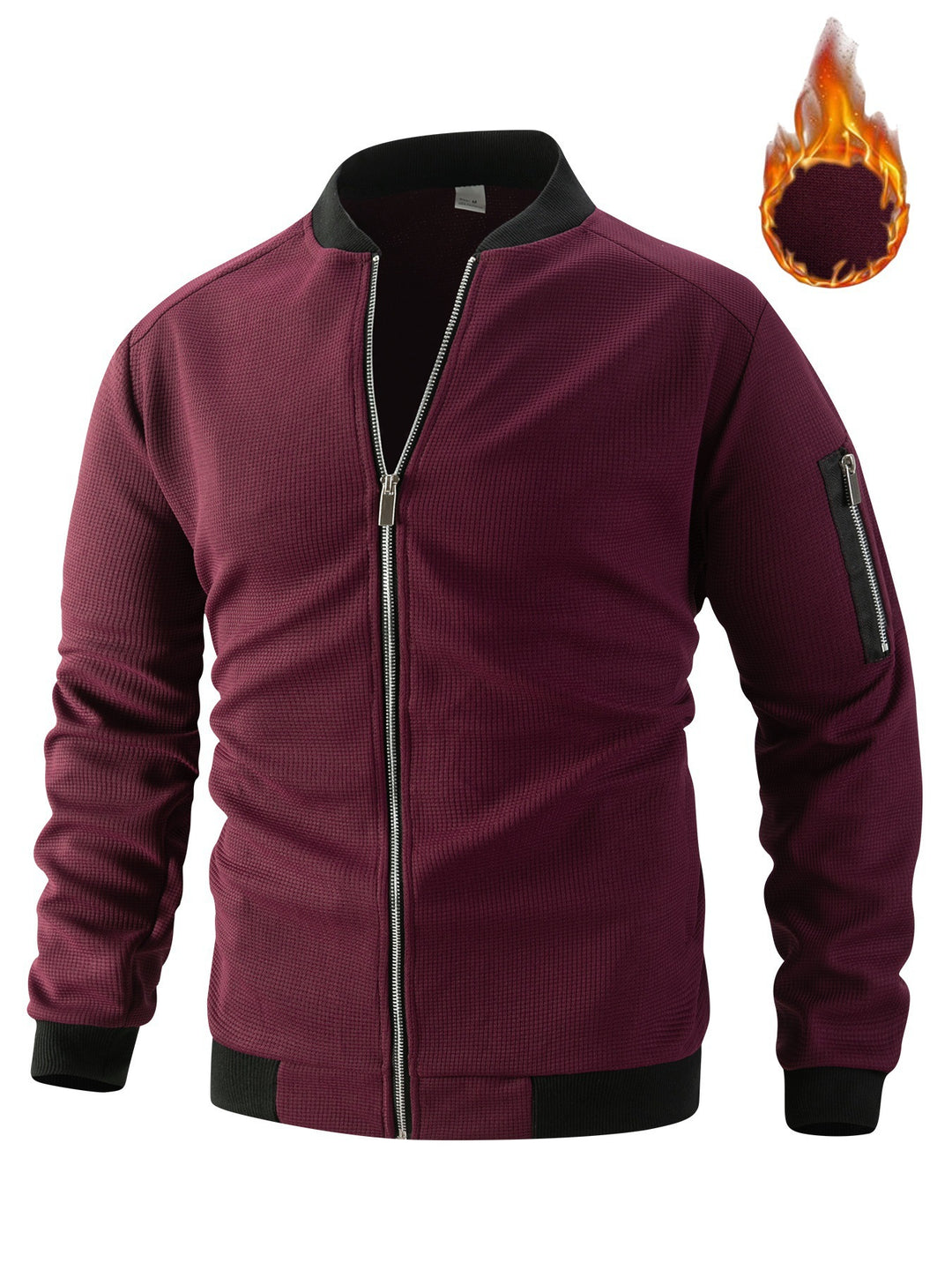 Sporty bomber jacket for men in textured material with practical side pockets Lune London