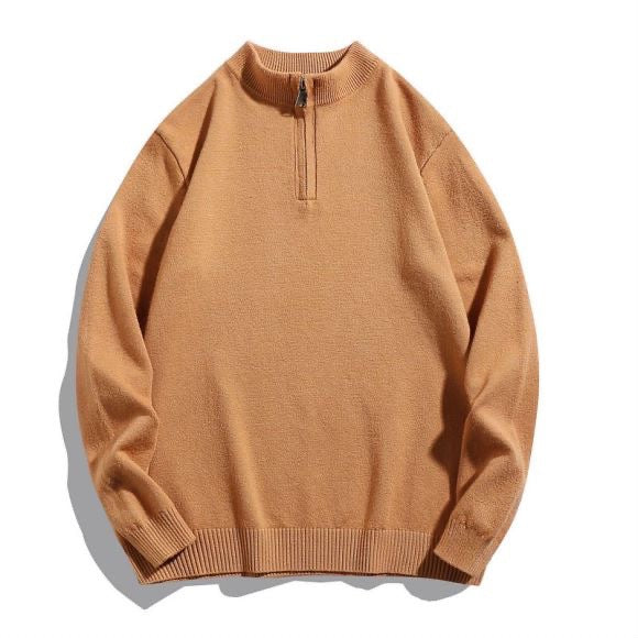 Men's sweater with modern high collar and zipper Lune London