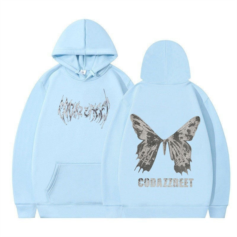 Women's hoodie with eye-catching butterfly design and artistic lettering Chic & Stil