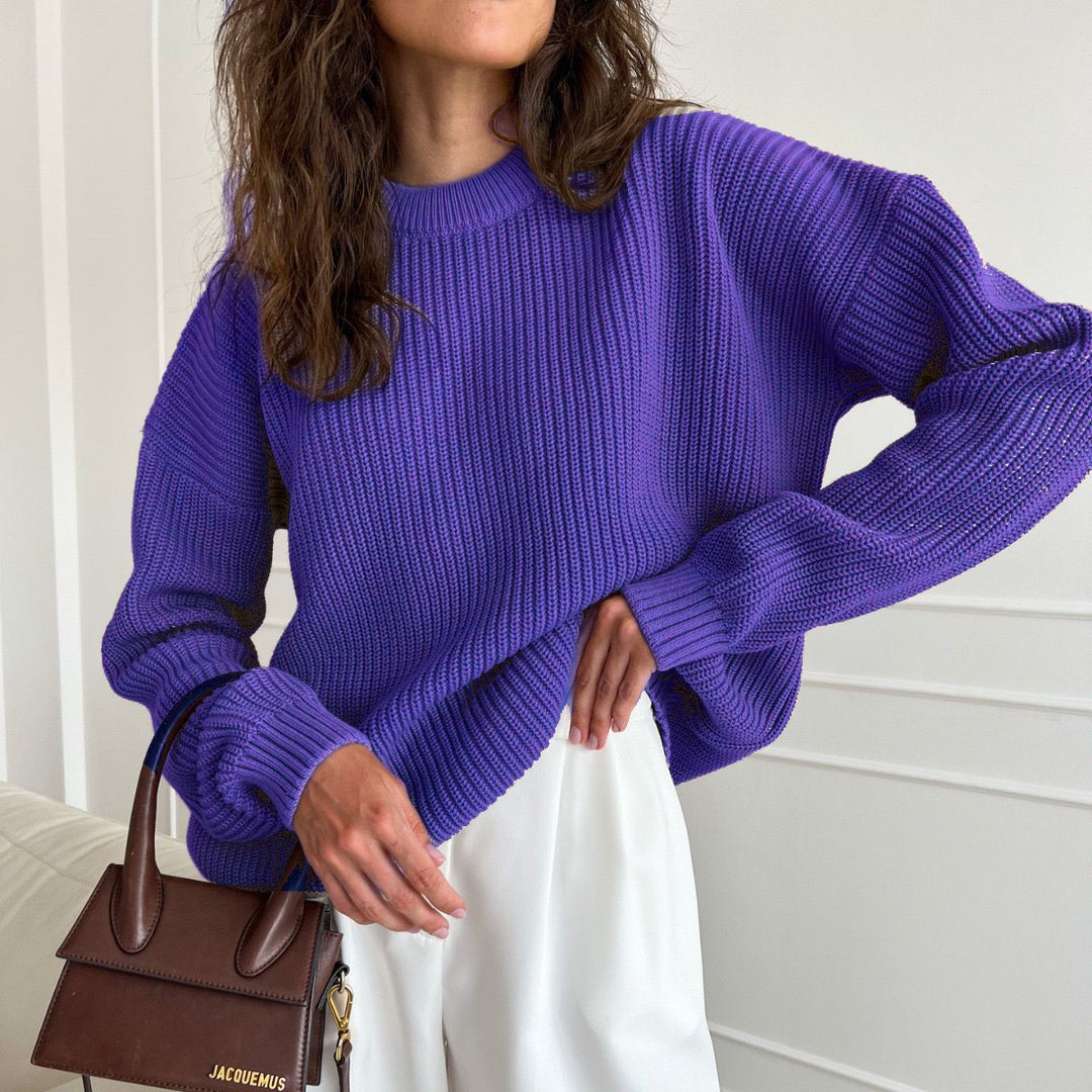 Oversized knitted sweater for women with textured pattern Lune London