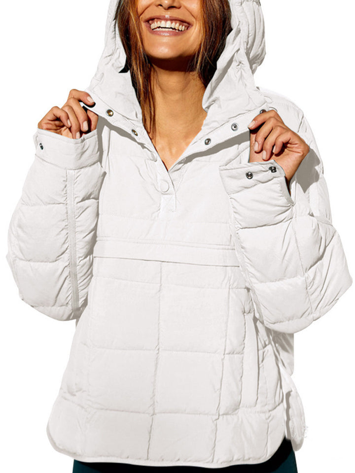 Ladies casual quilted jacket with hood and side pockets Lune London