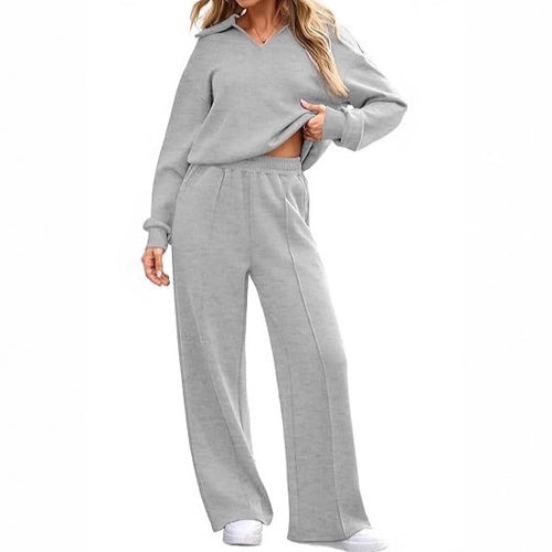Ensemble de loisirs pour femmes avec décolleté en V et coupe ample Chic & Stil