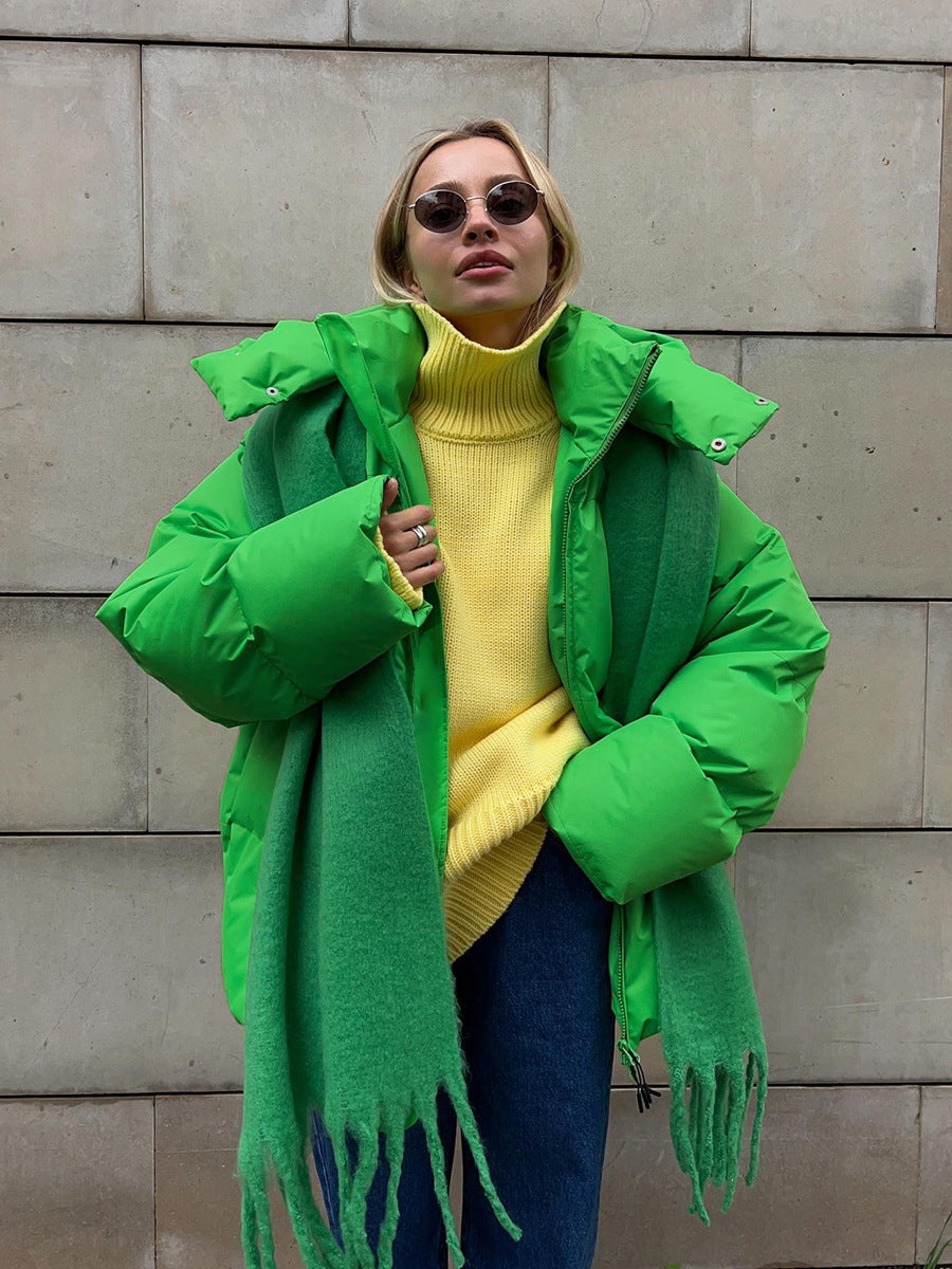 Fashion parka for women with electric hood insert and elastic waist Lune London