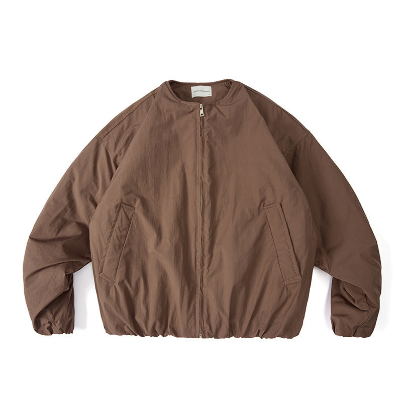 Unisex Lightweight Boxy Transition Jacket without Collar with Full Zip and Elastic Hem Amarae