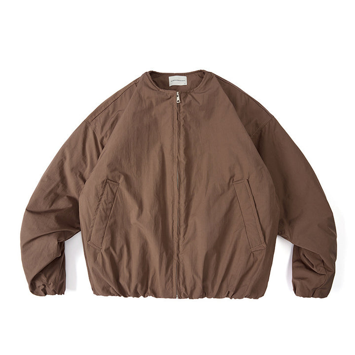 Unisex Lightweight Boxy Transition Jacket without Collar with Full Zip and Elastic Hem Amarae