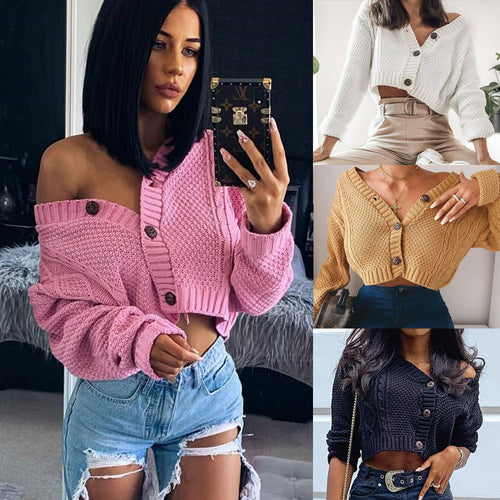 Cardigan court pour femmes avec détails de boutons Chic & Stil