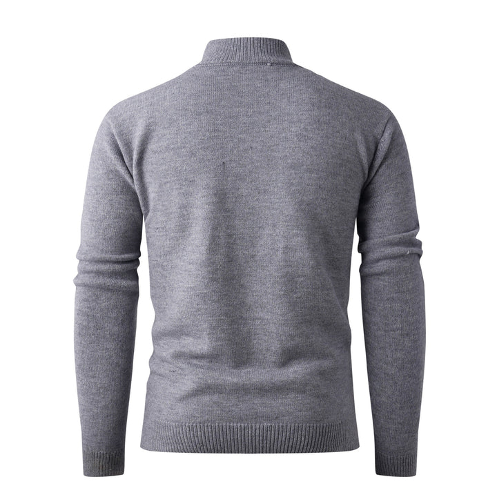 Men's Elegant Knit Sweater with High Collar and Zip Lune London