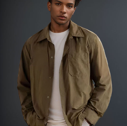 Casual long sleeve shirt jacket for men with a minimalistic design Amarae