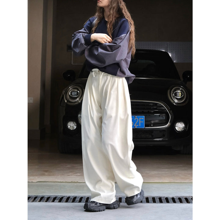 Women Elegant Wide High-Waist Palazzo Pants with Pleats and Flowing Viscose Look Amarae