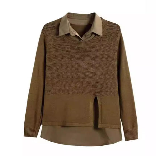 Layered fashion pullover for women with Amarae structure