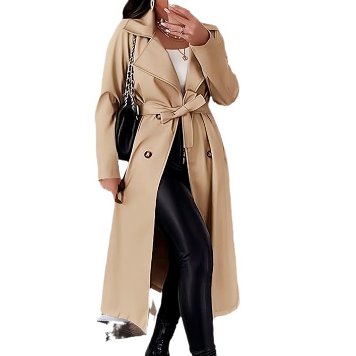Ladies Elegant Trench Coat with Belt at the Waist and Double-Breasted Details Lune London