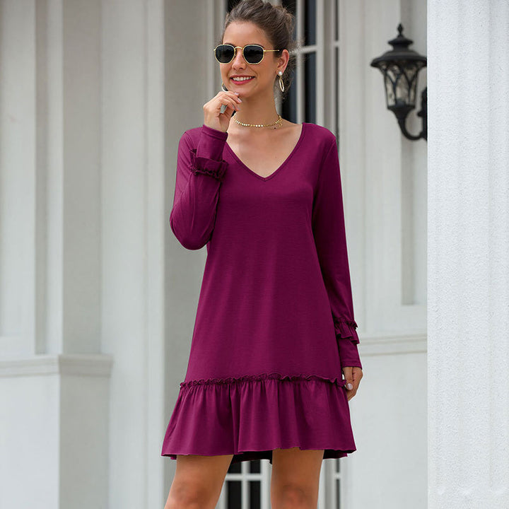 Mini dress for women with V-neck and flutter sleeves Lune London