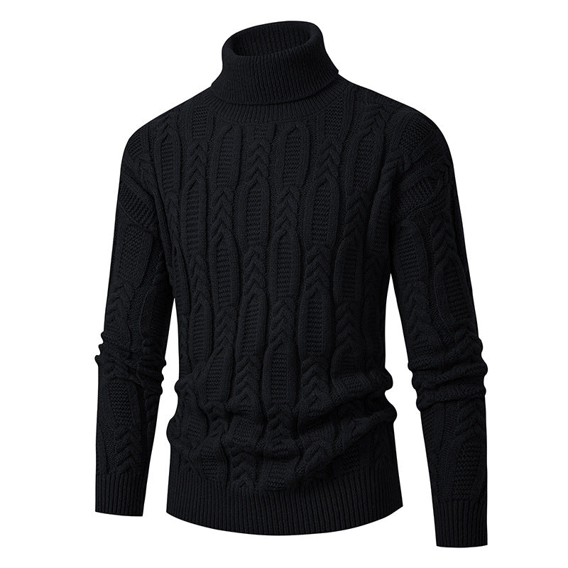 High-quality turtleneck pullover for men with embossed pattern Lune London