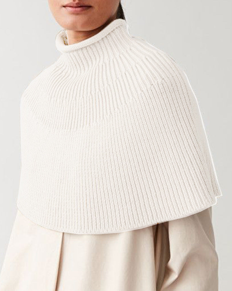 Women knitted cape with high collar Lune London