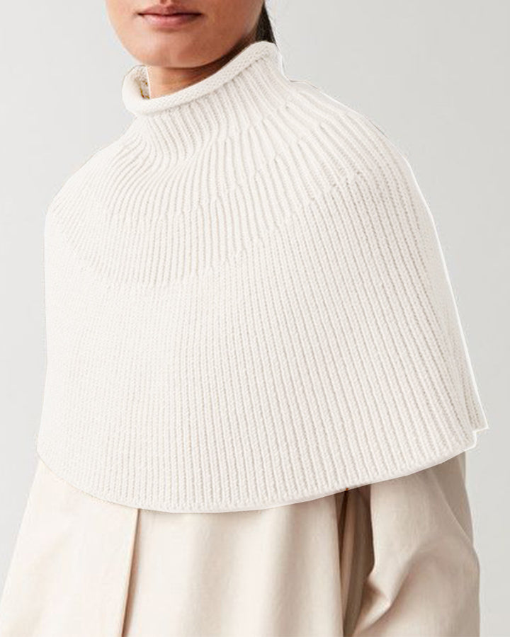 Women knitted cape with high collar Lune London