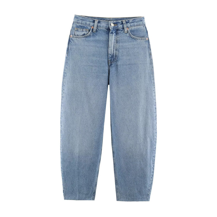 Women High-Waisted Relaxed Jeans with Tapered Leg Amarae