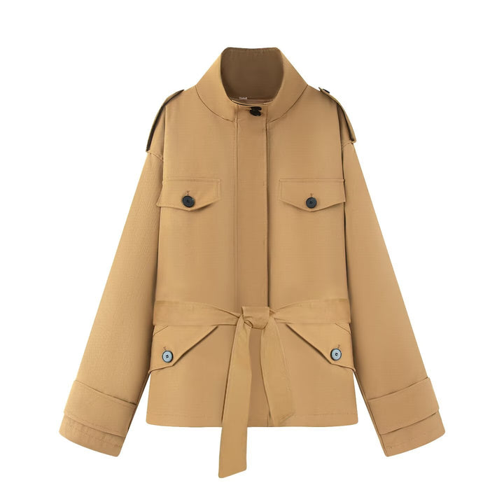 Ladies chic and stylish utility jacket with high collar