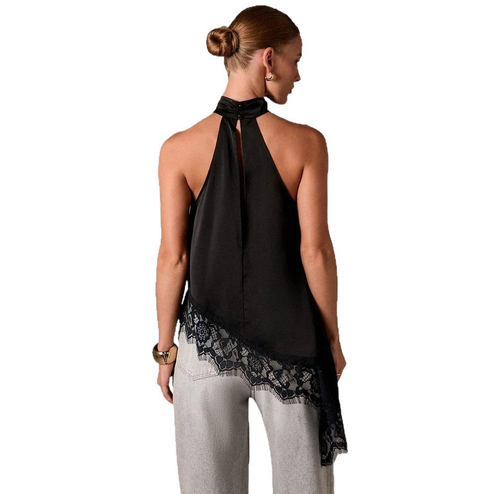 Elegant halter top for women with refined lace finish Chic & Stil
