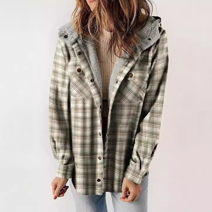 Ladies flannel jacket with fleece lining Lune London