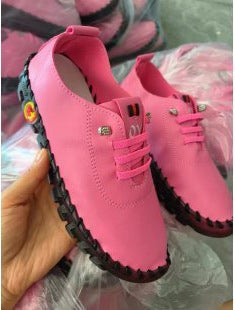 Women's lightweight, soft slip-on with hand-stitched rubber sole and elastic lacing Amarae