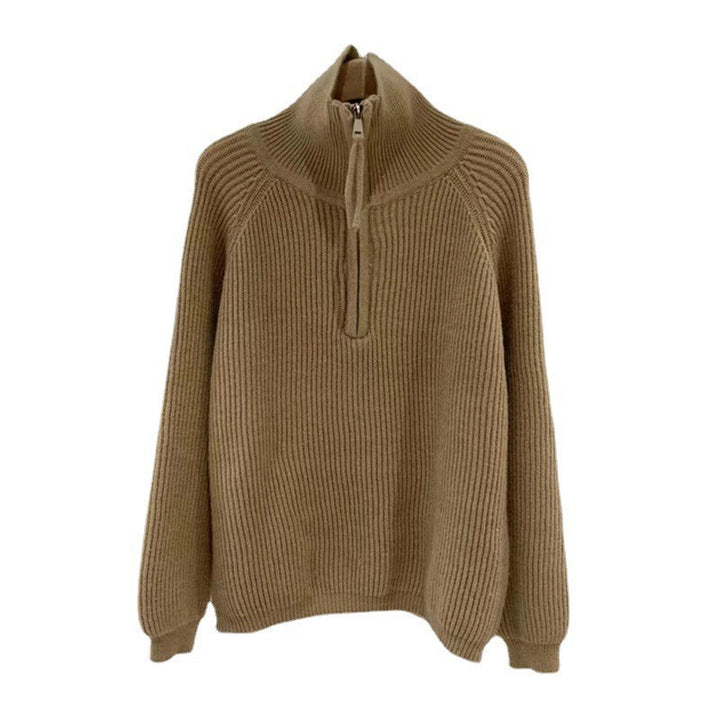 Cozy hoodie for women with high zip Lune London