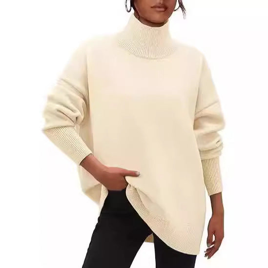 Ladies Oversized Sweater with Turtleneck Lune London