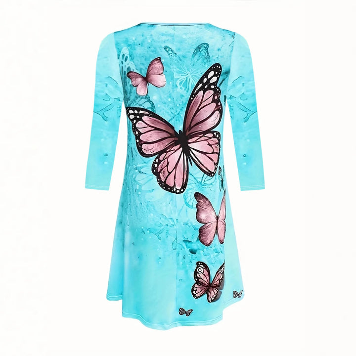 Casual women's leisure dress with butterfly floral design and relaxed fit Lune London