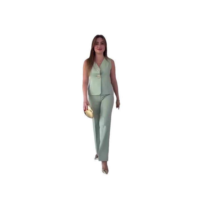 Ladies elegant set consisting of a sleeveless top and palazzo pants Lune London