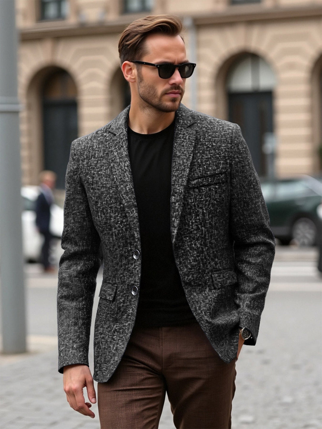 Lune London | Men's elegant textured blazer with modern fabric and stylish details