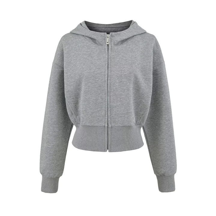 Sporty women's hoodie jacket with a relaxed fit and practical zippered pockets Lune London