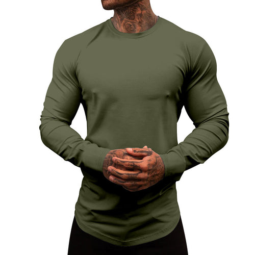 Long sleeve t-shirt for men in a soft and stretchy cotton blend with a round neck Amarae