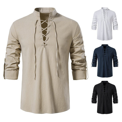 Men's casual long sleeve shirt with modern lace design and high quality cotton Amarae