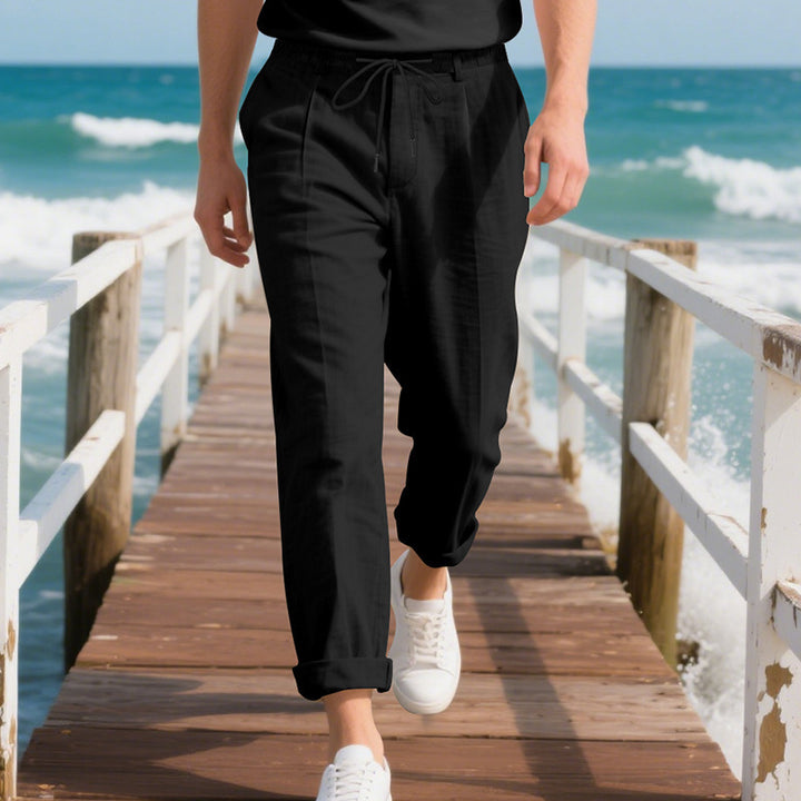 Casual beach pants for men with elastic waist and handy side pockets Lune London