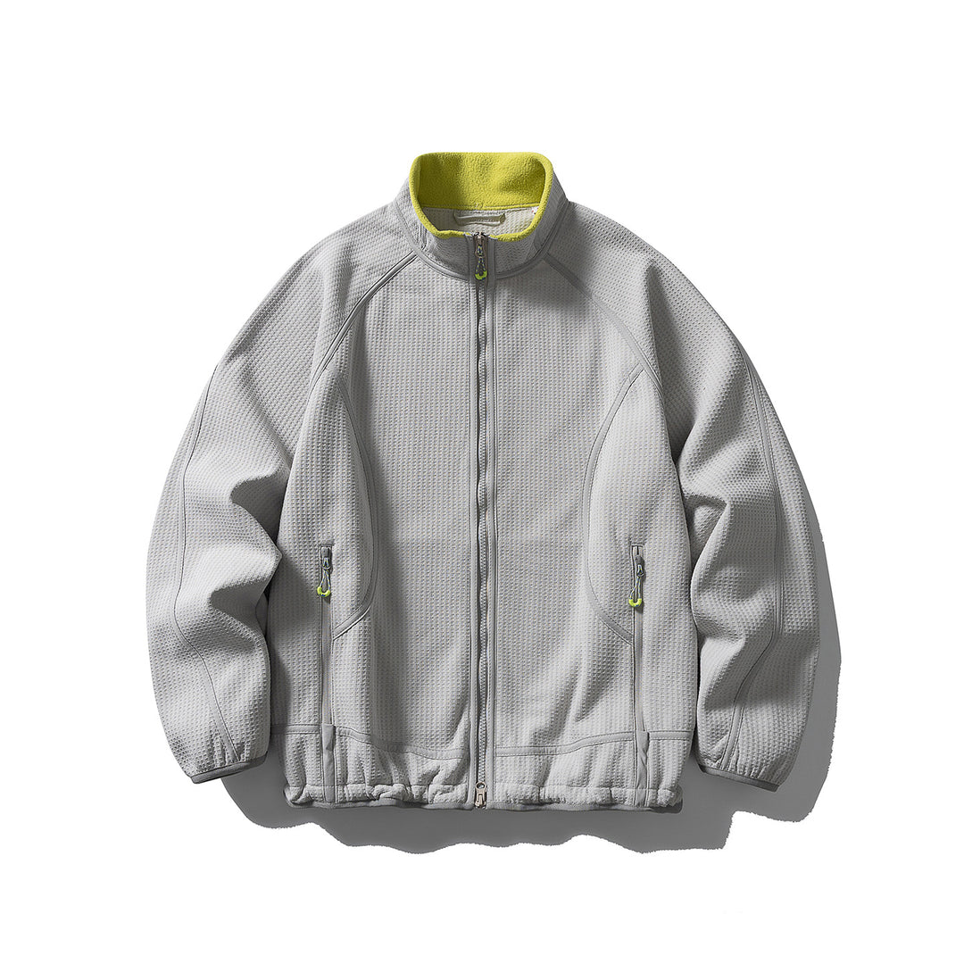 Unisex Structured Fleece Jacket with Zipper, Raglan Sleeves and Elastic Hem Amarae