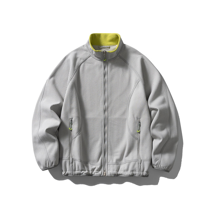 Unisex Structured Fleece Jacket with Zipper, Raglan Sleeves and Elastic Hem Amarae