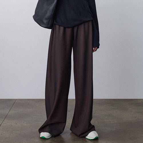Wide high-waisted ladies' trousers in fluid material Amarae