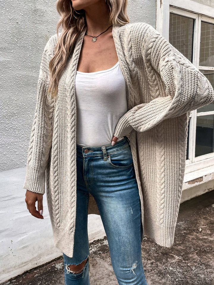 Women Chunky Knit Cardigan with Loose Fit and Structured Look Lune London