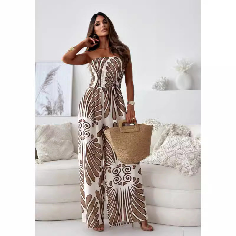 Women Loose Fit Jumpsuit with Lace Ruffles Lune London