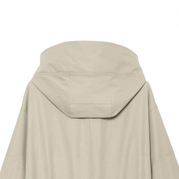 Women short parka with high funnel collar, drawstring waist and concealed button placket Amarae