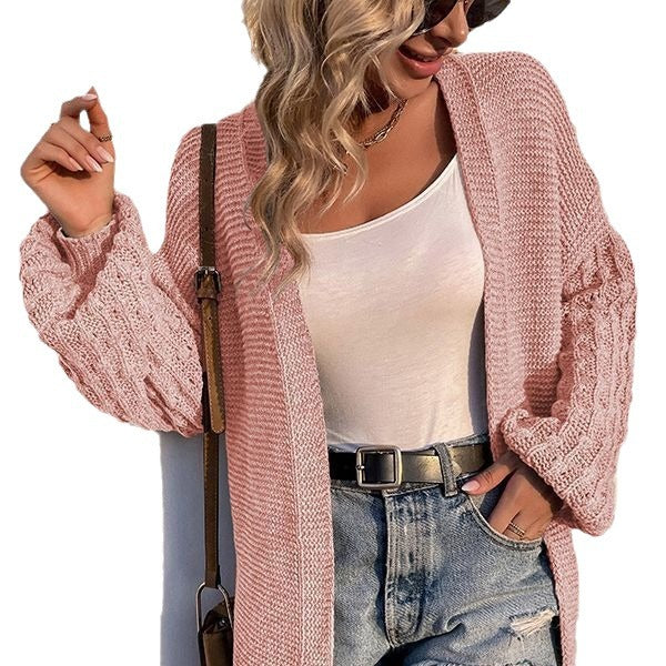 Cardigan en tricot épais pour femmes avec décolleté en V profond et fentes sur les côtés Chic & Stil