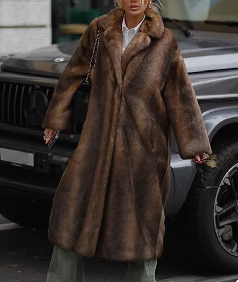 Women Elegant Faux Fur Coat with Soft Lining Lune London
