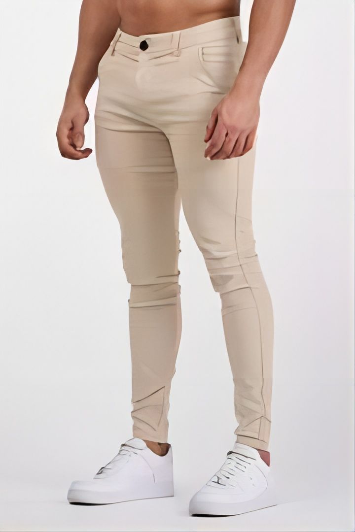 Slim-fit chino pants for men with elastic waist and stylish design Lune London