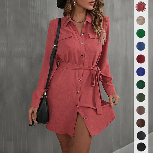 Shirt dress for women with tie belt Amarae