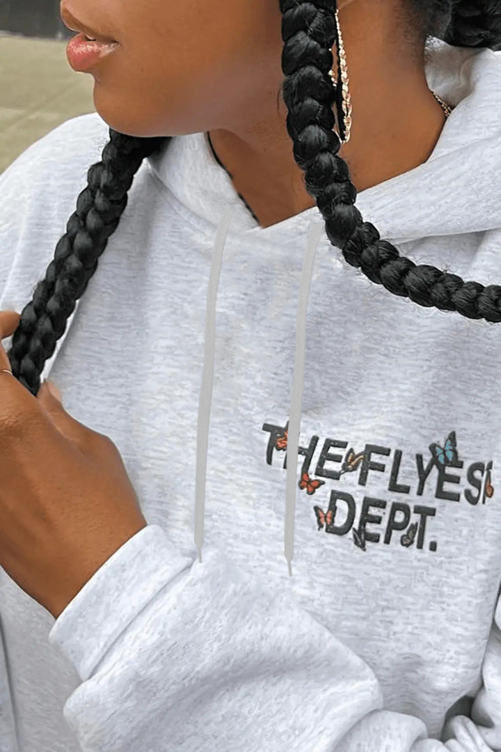Hooded sweatshirt for women with colorful butterfly print Lune London