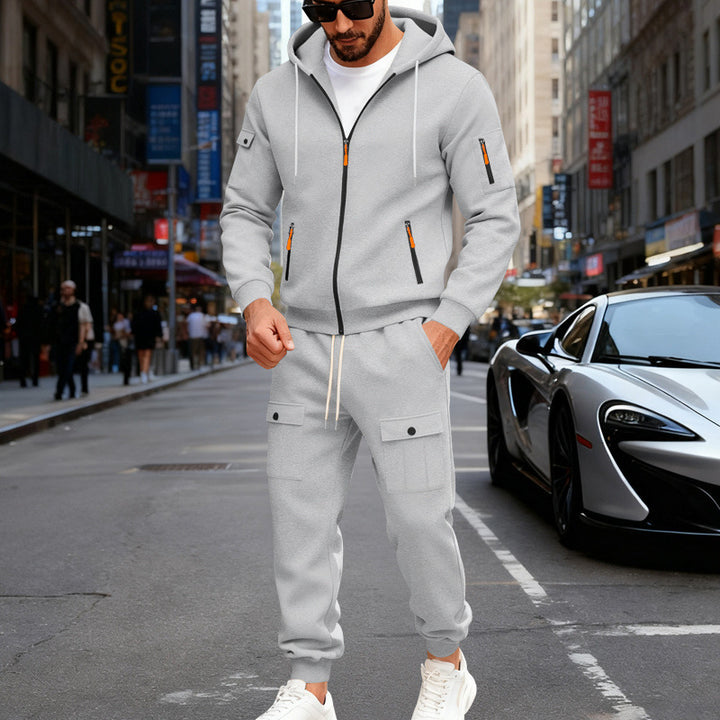 Men's stylish two-piece jogging set with hood and practical pockets Lune London
