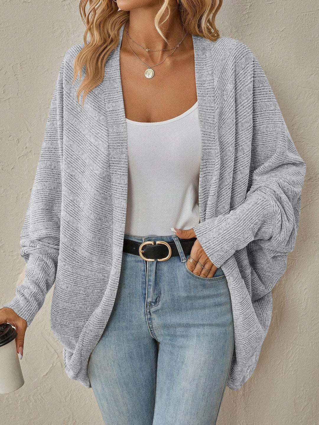 Ladies oversized cardigan with casual sleeves Lune London