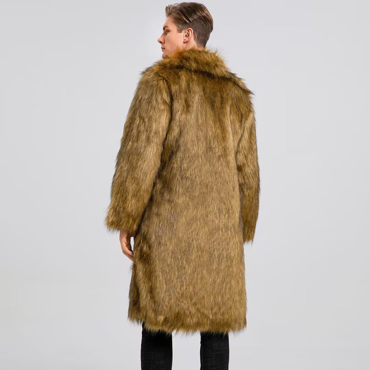 Luxury faux fur coat for men with hood Lune London